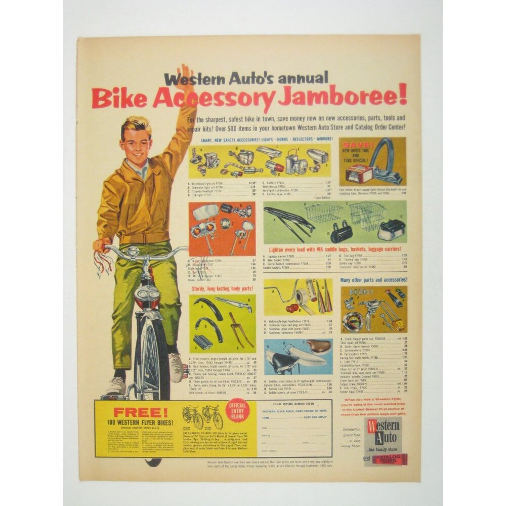 Western Auto 1960s Bike Accessory Jamboree Vintage Advertisement Cycling Print